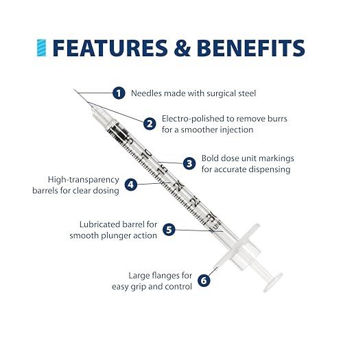 Image of Easy Touch 30 Gauge U-100 Insulin Syringes (30G 0.3cc 5 /16 inch) with 5 /16 inch Short Needle, 0.3cc (30 Unit Capacity), Bold Markings for Accurate Dosing, Disposable, Box of 100