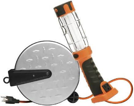 Woods Extension Cord Reel with Trouble Light, 30Ft, 16 Gauge, 3 Conductor, 13-Watt Fluorescent Light, Orange, E318 image 5