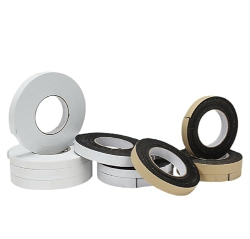 隙間テープ クッションテープ スポンジテープ ドア 防音 防振 衝撃吸収 断熱 滑り止め 耐衝撃 すきまテープ 室内 隙間パッキン 窓 密封する 自己粘着 保温 風を防ぐ 臭がない 老化しにくい 虫塵すき間侵入防止 (1mm*1cm*10m,ホワイト) [