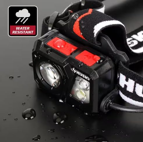 Husky 1000 Lumens Dual Power Compact Rechargeable Headlamp