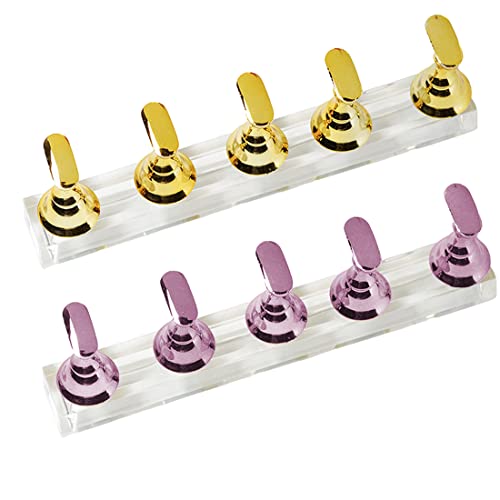 2 unidades de soporte de exhibición de uñas acrílicas, práctico soporte magnético para uñas, soporte de práctica para uñas, soporte para decoración de uñas DIY para uñas postizas