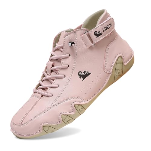 NaLatia Botas Altas Hechas A Mano Unisex Zapatos Minimalistas Al Aire Libre Zapatos Descalzos Informales Antideslizantes Transpirables for Caminar Senderismo Conducir Botas