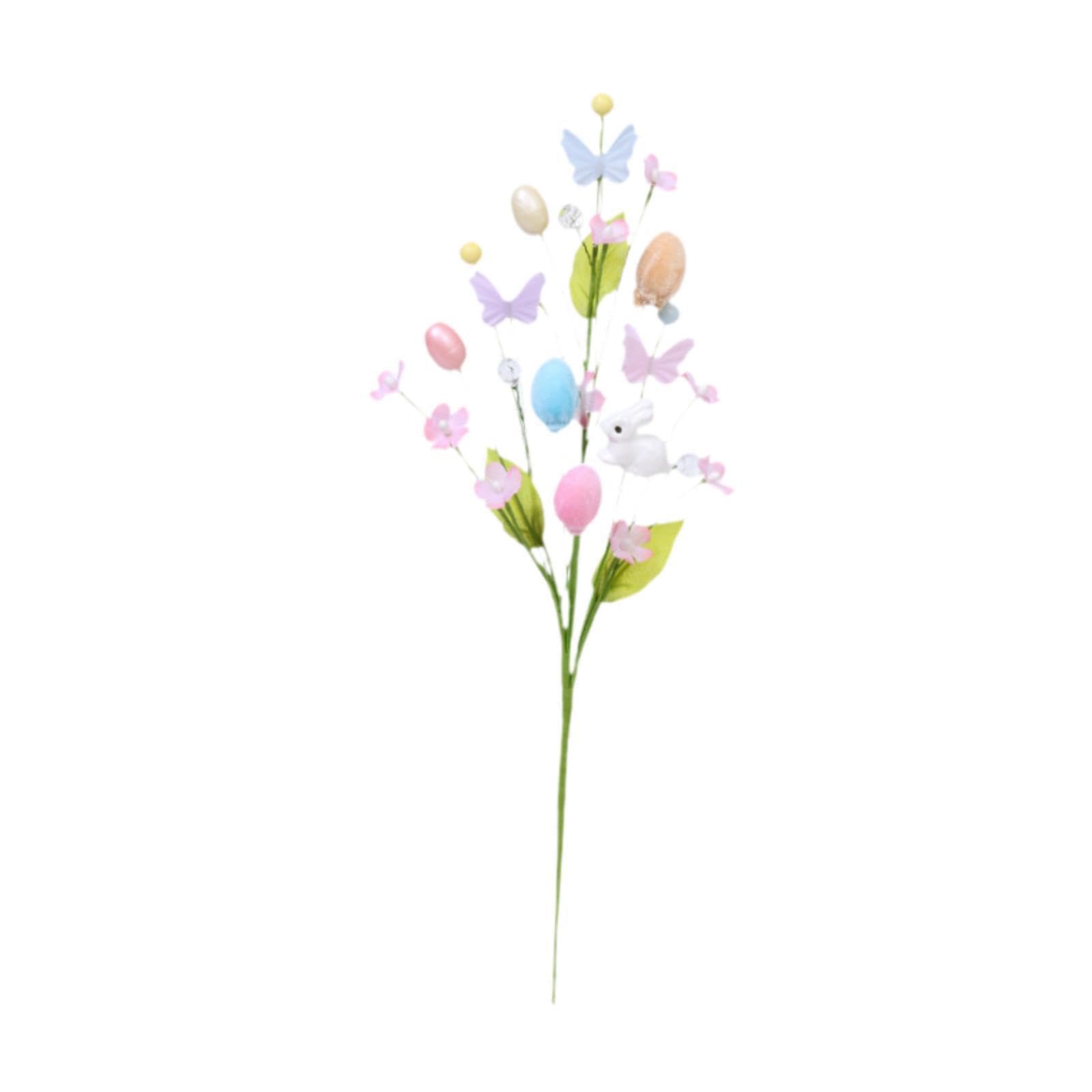 YIXANNX Decorative Novelty Home Decor Bedroom Party Exciting Addition To Any Spring Celebration Or Seasonal Event Easter Eggs Tree Branches Fake Plant Bunny