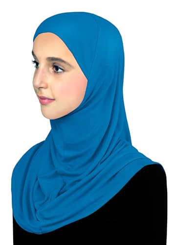 Cotton Hijab for Girls Amira Muslim Kids Head Scarf Ready to Wear Easy Instant