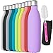 GeeRic Botella Termica 1 Litro,Botella Agua Acero Inoxidable Mantener 12H Caliente/24 Frío,Botella de Agua+Cepillo+Bolsa portátil para Taza Termo para Acampar,Escuela,Deportes,púrpura