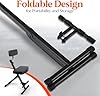 Pyle Portable Adjustable Musician Performer Stool - Folding Musicians Performance Chair, Drum Guitarist Keyboard Throne w/Adjustable Padded Cushion Seat and Back, Foot Rest #5