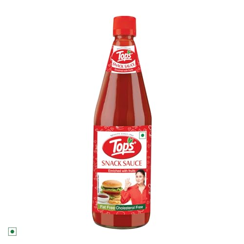 Image of TOPS Snack Sauce - 950 gm Glass Bottle |Made with the goodness of juicy hand-picked tomatoes| Cholesterol Free| Trans Fat-Free| No Added Colour (Pack of 3)