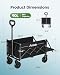 AMADA HOMEFURNISHING Bollerwagen faltbar, klappbarer Bollerwagen mit Maximalbelastung 163kg & Speicherung, Faltbarer Handwagen 90L mit 2 Getränkehaltern für Outdoor, Lebensmittel, Garten & Cam