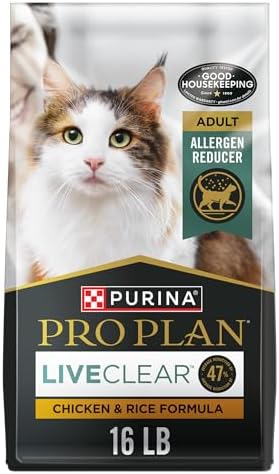 Purina Pro Plan Allergen Reducing, High Protein Cat Food, LIVECLEAR Chicken and Rice Formula - 16 lb. Bag