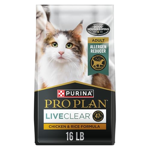 Purina Pro Plan Allergen Reducing, High Protein Cat Food, LIVECLEAR Chicken and Rice Formula - 16...