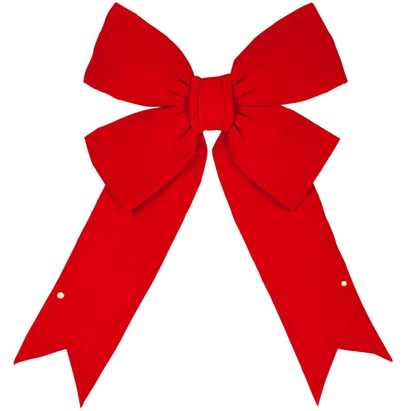 Big Red Bow - Indoor Commercial Grade Christmas House Decorative Bows (18", Red Imperial 3D Velvet Bow)