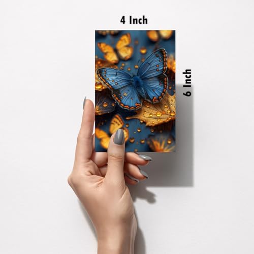 Image of SiddArtify Golden Hour Butterflies Art Print Set - Set of 2-4x6 Inch - Board (Pack of 6) - Sticker (Pack of 6) Wall Room Decoration art Poster Prints