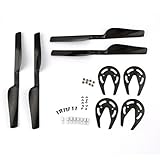 RCmall AR for Parrot Drone 2.0 Accessories of Carbon Fiber Propeller +Carbon Fiber Gear Guard