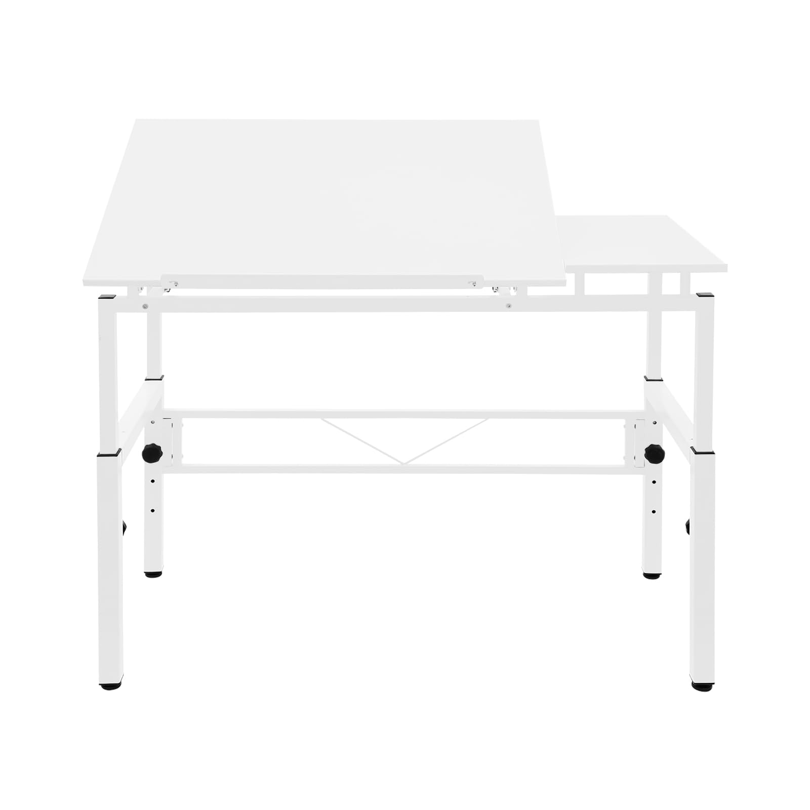Drawing Table, 0-30 ° Adjustable Angle Drafting Table, Tiltable Tabletop Drawing Desk, 30.31-39.37in Height Adjustable Design Table Workstation for Painting and Writing, White