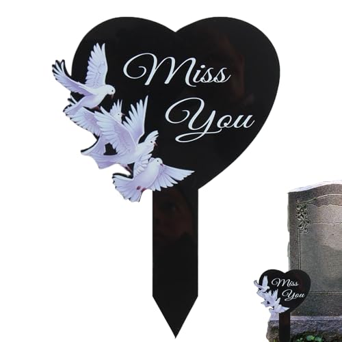 Marqueurs funéraires - Enjeux commémoratifs durables Noire imperméable, Design extérieur résistant aux intempéries, Durable | Décorations de cimetière pour Maman Papa Proche Jardin