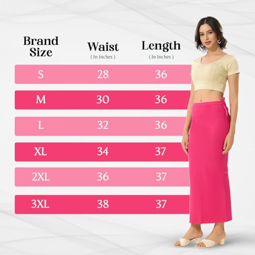 Image of TRASA Womens Saree Shapewear Petticoat, Cotton Lycra Petticoat, Skirts for Women, Shape Wear Dress for Saree