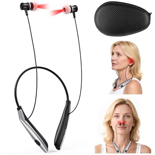 Red Light Therapy for Ears 650nm Rehears Therapy 2-in-1 Red Light Therapy for Ears & Nose with Case