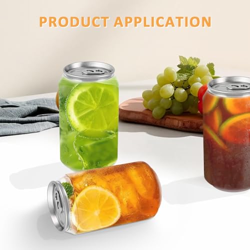 100 Pack, 330ml/11.2oz Plastic Juice Bottles with Aluminum Pop Can Caps, Disposable Leakproof Clear Bottles for Juice, Smoothies, Tea, Coffee, Compatible with Automatic Cup Sealer (not included)