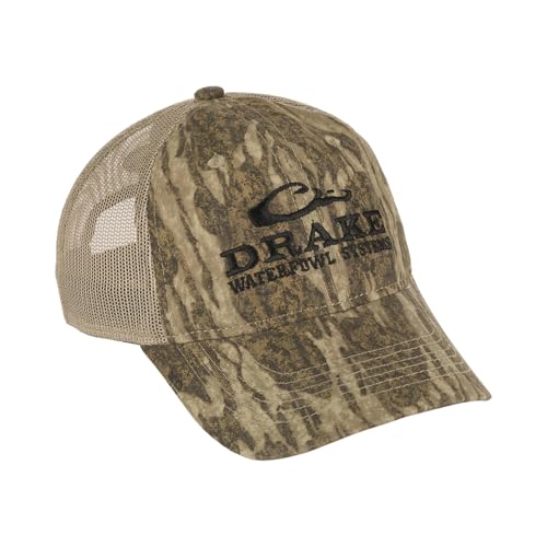 Drake Waterfowl Mesh-Back Camo Cap Mossy Oak Bottomland One Size Fits Most