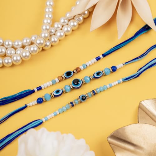 Image of Traditional Handmade Rakhi For Brothers | Designer Pearl, & Beaded Wrist Bands For Bhai| Thread Rakhi For Siblings | Elegant Handcrafted Bracelet For Raksha Bandhan