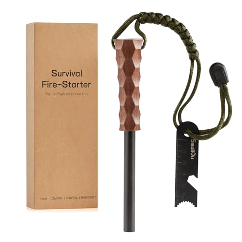 Ferro Rod Fire Starter, Survival Flint and Steel Fire Starter Kit for Hiking, Bushcraft,Camping Essentials Gear, Emergency Supplies – Ideal Gift for Explorers