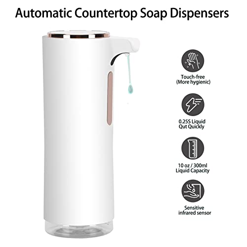 Soap Dispenser Automatic Rechargeable Soap Dispenser 10Oz/300Ml Touchless Sensor Foaming Soap Dispenser Pump, Hands Free 3 Level Adjustable Hand Soap Dispenser For Bathroom Kitchen #TOP4