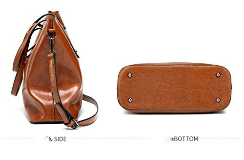 Image of Women's Vintage Large PU Leather Travel Handbag Hobo Bag Shoulder Bag Sling Bag Cross Body Bag Brown