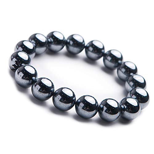 Bracelet hématite naturelle et authentique Terahertz avec perles de 14mm