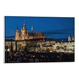 Póster de lienzo con impresión del puente de Praga Carlos del Castillo de Praga (11) para decoración moderna del hogar, 40 x 60 cm