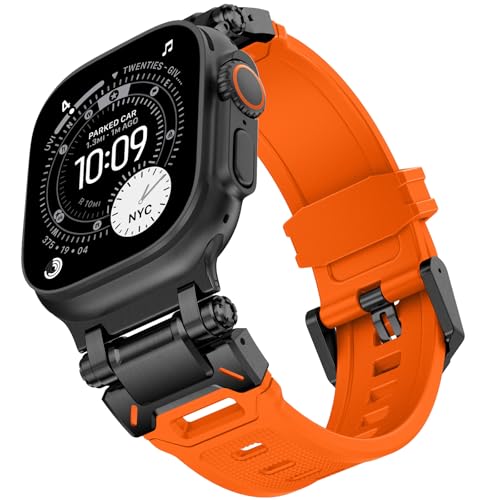 Image of KADES Rugged TPU Sport Band for Apple Watch Ultra 3 /2 /1 49mm, Metal Connectors for Apple Watch Series 11 /10 /SE3 46mm Series 9 /8 /SE2 /7 /6 /SE /5 /4 /3 /2 /1 45mm /44mm /42mm