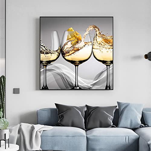 Cuadros de copa de vino modernos para decorar un comedor elegante y minimalista 4
