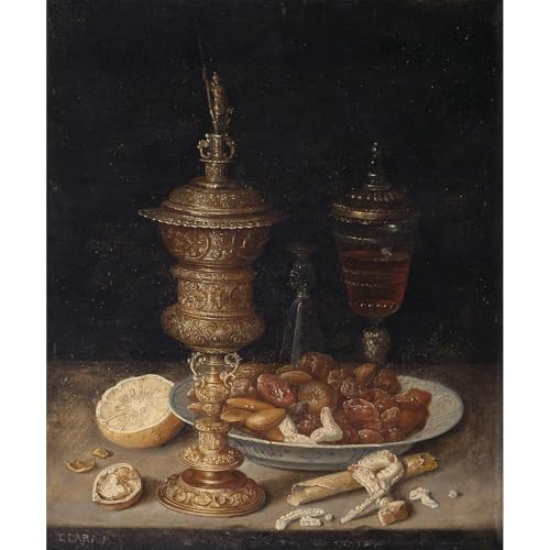 Toile nature morte vase doré pour habiller un grand mur vide efficacement