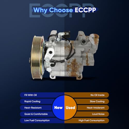 Image of ECCPP AC Compressor 1998-1999 for Nissan for Sentra 1.6L 2.0L | 1998 for Nissan 200SX L4 1.6L 2.0L Fast Cooling AC Compressor with Clutch