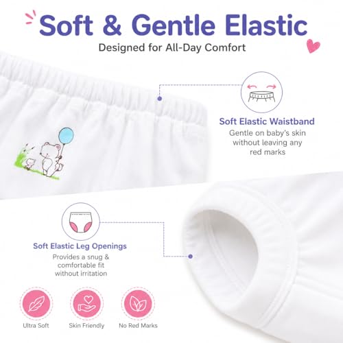 Image of White Colored Panty /Brief /Bloomer for Girls & Boys, Very Soft & Comfortable Cotton Fabric