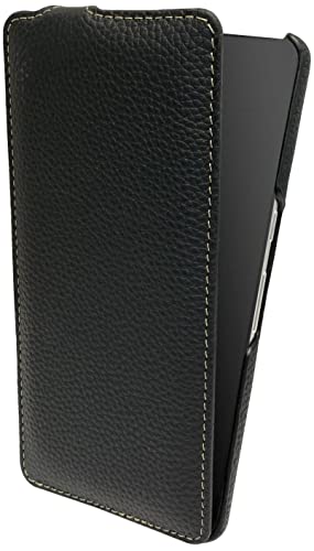 StilGut UltraSlim kompatibel mit Google Pixel 7 Pro Hülle - Pixel 7 Pro Flip Case aus Leder, Klapphülle, Handyhülle, Lederhülle - Schwarz Cover