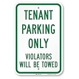 SmartSign 'Tenant Parking Only - Violators Towed' Sign | 12' x 18' 3M Engineer Grade Reflective Aluminum