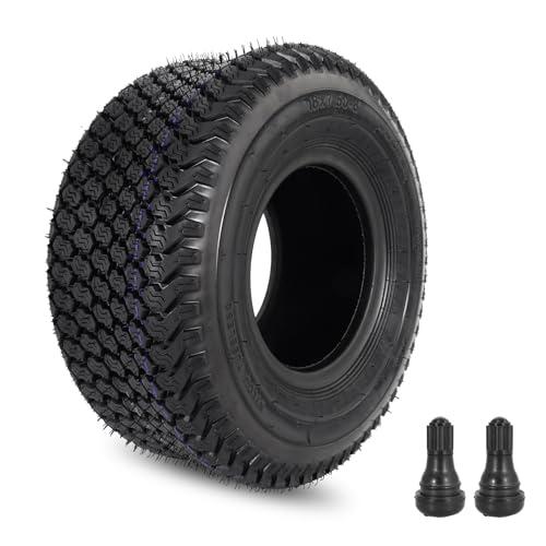 RUTU 18x7.5-8 Golf Cart Tire, Lawn Tractor Tire with 2 Straight Valve Stems, A Tubeless Tyre Suitable for Golf Carts and Lawn Mowers
