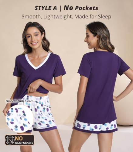 Image of WiWi Viscose from Bamboo Pajamas Set for Women Super Soft Short Sleeve Cooling Summer Plus Size Pjs Sets Sleepwear S-4X