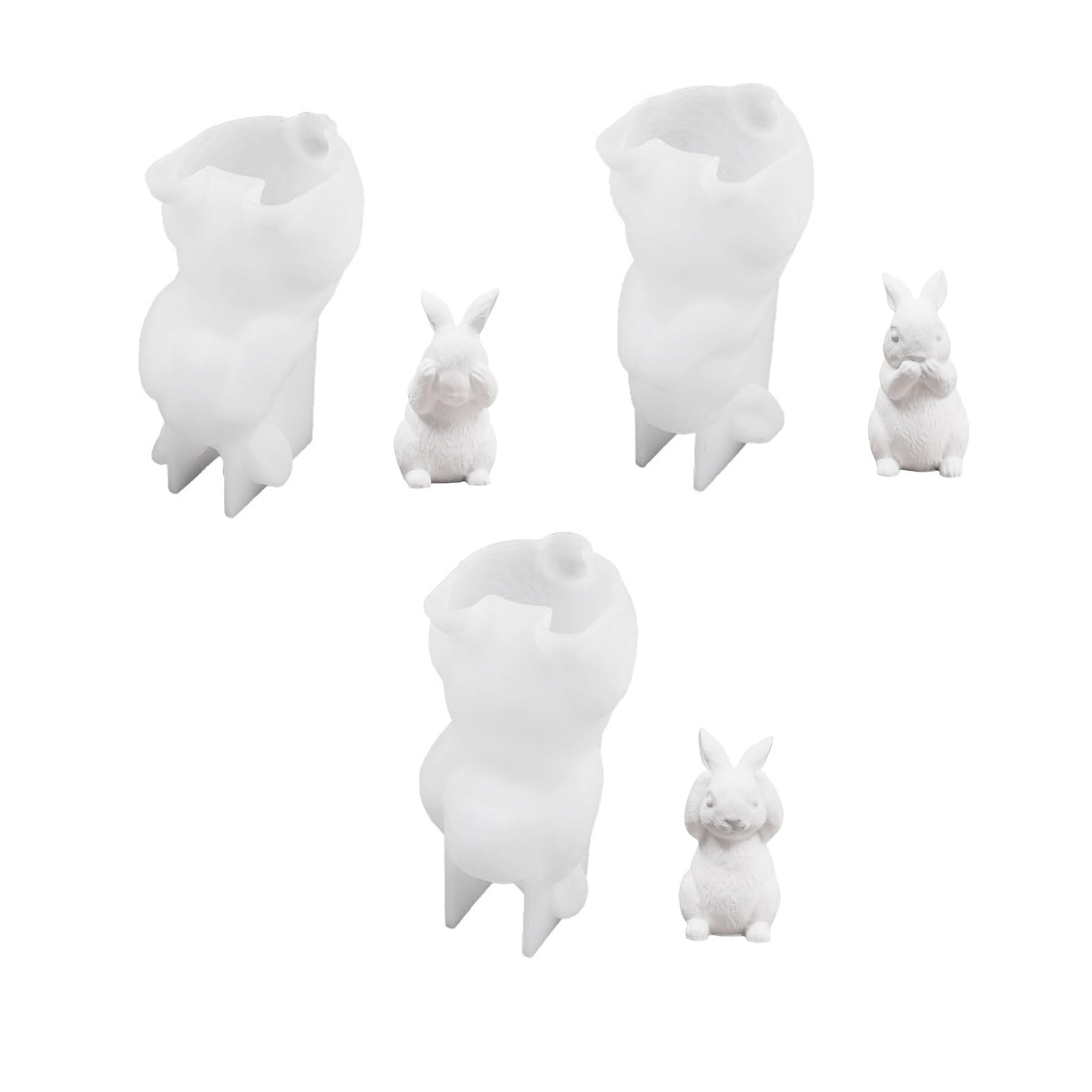 NEWFT Multipurpose Sturdy Silicone Mould to Craft Rabbits Candle Holders Easy Demolding Portable for Artistics Home Decoration