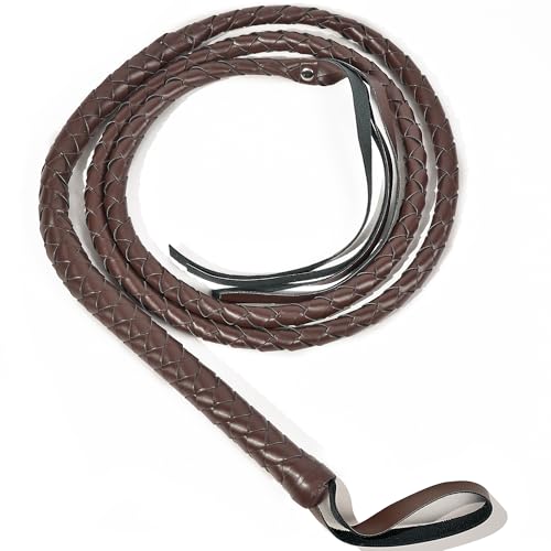 MUKOSEL Halloween Costume Accessories Brown Whip Faux Leather Halloween Prop for Cosplay Accessories Whip for Costume Parties Cosplay