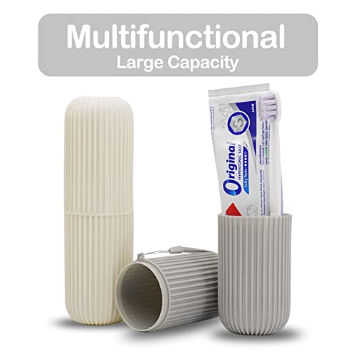 Toothbrush Cup Portable Toothbrush Holder Multifunction Travel Cup Organizer Toothbrush Case And Carrier For Bathroom School Business Trip 2Pack #TOP1
