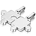 Oidea - 1 coppia (2 pezzi) di collane per celebrare amore/amicizia con ciondolo, da uomo/donna, motivo semplice con cuore e puzzle, acciaio inox, argento e argento, cod. Oidea1048