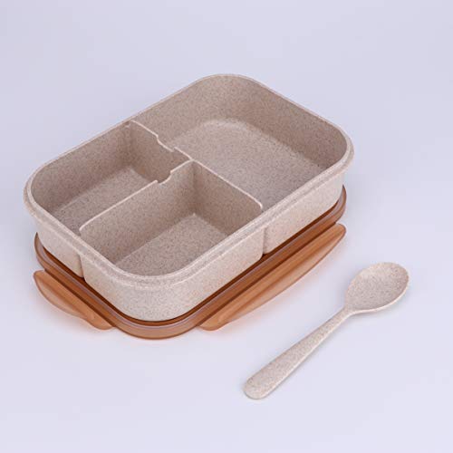 HEMOTON Bento Box Recipientes de AlmoÃ§o para CrianÃ§as Adultos Palha de Trigo Bento Lunch Box Meal