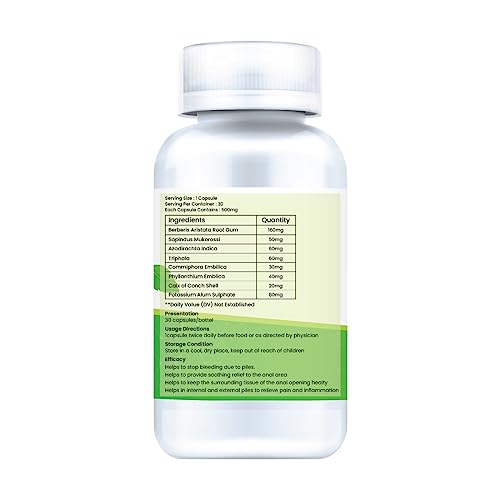 Image of Piles Care Herbal Ayurvedic Capsule For Male & Female With Triphala, Jeemikand, Trikatu which are widely used in digestive health(30 Capsule*2)