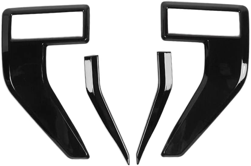 (Glossy Black) Front Fender Side Air Vent Outlet Trim Cover Exterior Front Air Outlet Vent shapeing Cover Kit Compatible with Ford F150 F-150 2021-2022