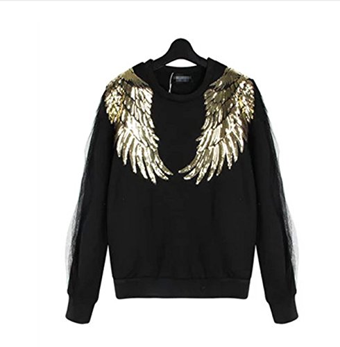 ARTEM 1 Pair Silver Sequins Angel Wings Sew On Iron On Patch DIY Embroidered Applique Bling Wings for Jackets Cloth Decoration Accessory Stickers Gifts 4 Colors