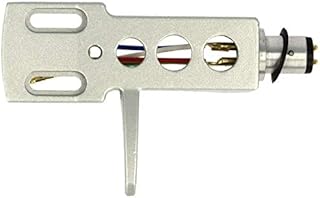 Silver Headshell Cartridge mount with gold connectors for Technics SL1200, SL1200 Mk2, SL1200 Mk5, SL1210, SL1210 Mk2, SL1210 Mk5 Turntable Tonearms