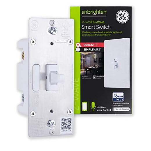 GE Enbrighten Z-Wave Plus Smart Light Switch with QuickFit and SimpleWire, 3-Way Ready, Works with Alexa, Google Assistant, ZWave Hub Required, Repeater/Range Extender, Toggle, 46202,White 1-pack