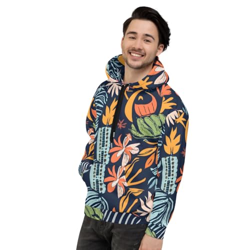Sweatshirt imprimé contre le look fade pull à capuche original mixte - 5