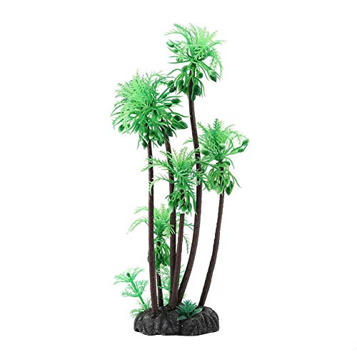 Nitrip Plastic Coconut Tree Fish Tank Plants Emulational Tree for Aquarium Decor
